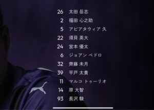 Onze de départ Phoenix vs Kashima : Tulio et Pedro débutent, Yuma Suzuki est sur la liste